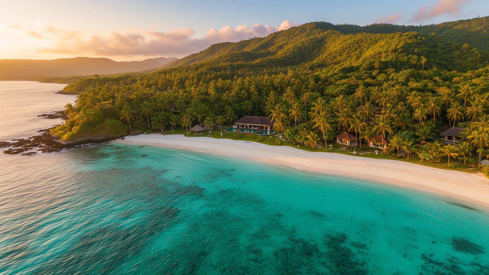 Lombok coastline aerial view